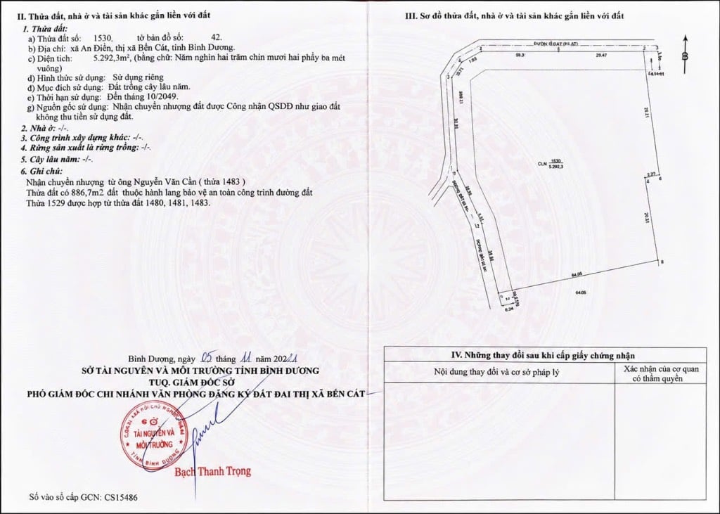 Bán đất quy hoạch SKC Bến Cát, Bình Dương, diện tích lớn 5292m² giá đầu tư