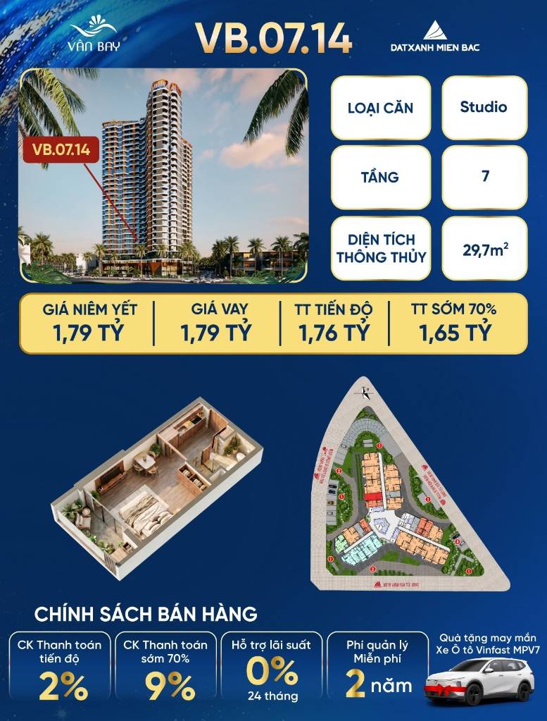 GIỎ HÀNG CĂN HỘ LĐT PHƯƠNG ĐÔNG, HÀNG ĐẸP VÂN BAY VÂN ĐỒN, STUDIO GIÁ 1,65 TỶ