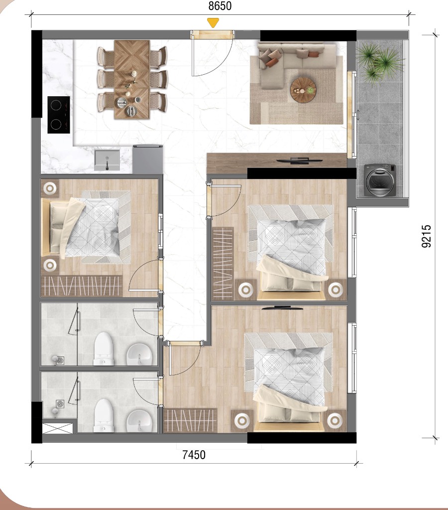 Bán căn hộ 3PN Bcons New Sky, Thuận An, thanh toán 180tr là sở hữu ngay
