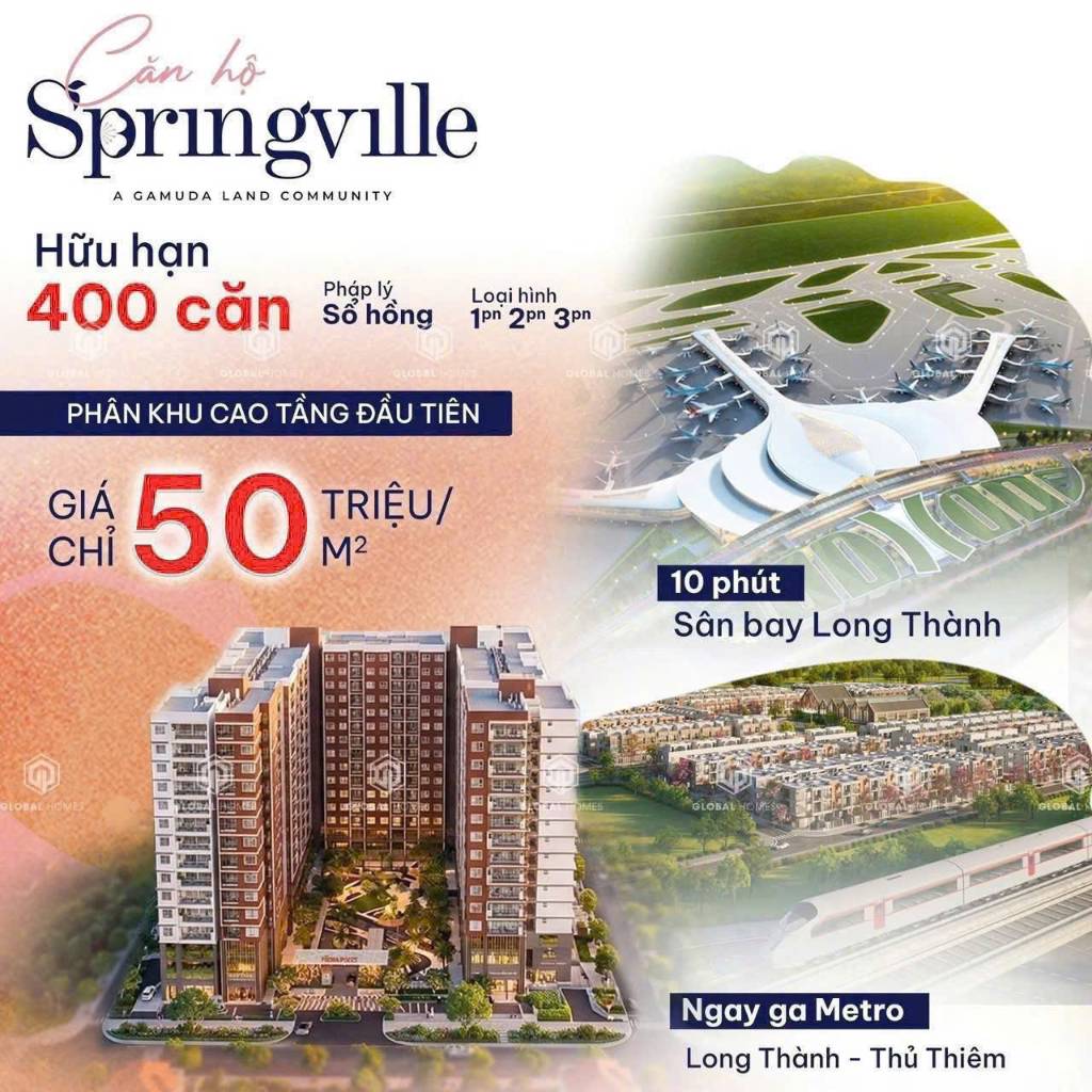 BÁN CĂN HỘ SPRING VILLE NHƠN TRẠCH, ĐÔ THỊ HIỆN ĐẠI, TIỀM NĂNG ĐẦU TƯ BỀN VỮNG