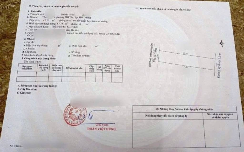 Bán đất mặt đường Thanh Niên, Hải Dương, 87.75m2 ngay quảng trường nhà văn hóa Xứ Đông