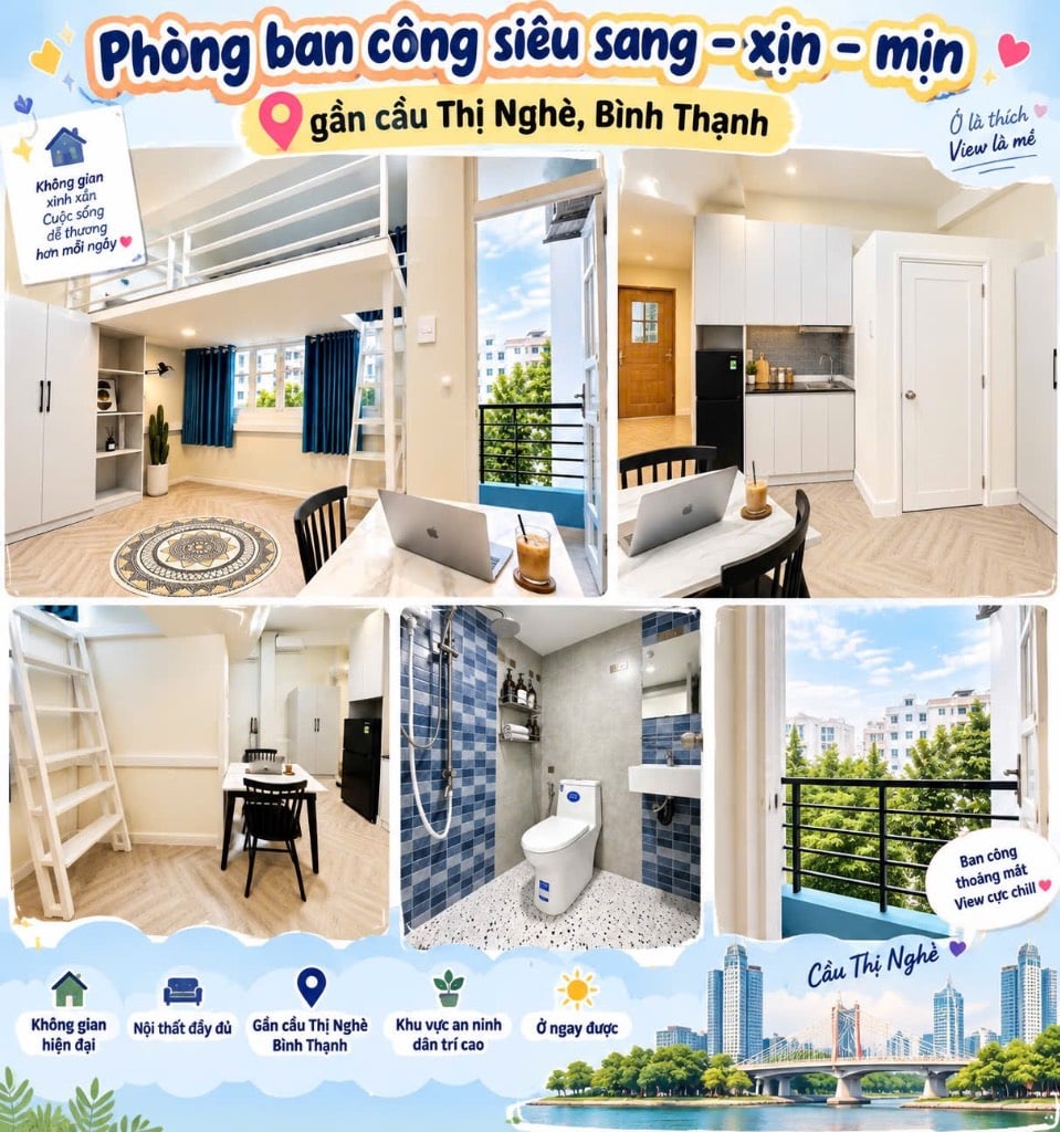 KHAI TRƯƠNG, CHO THUÊ CĂN DUPLEX NGUYỄN CỬU VÂN, BÌNH THẠNH, CÓ BAN CÔNG THOÁNG MÁT, GIÁP QUẬN 1
