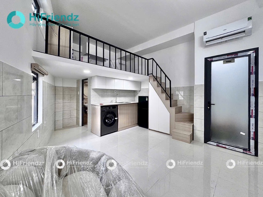 Cho thuê căn hộ Đinh Bộ Lĩnh Bình Thạnh, máy giặt riêng, dạng duplex gác cao, gần ngã tư Hàng Xanh