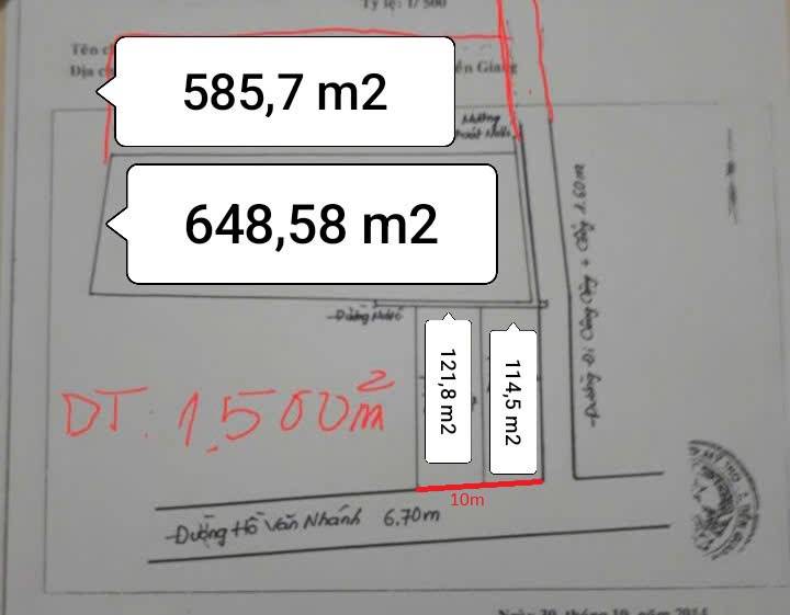 Bán đất tại đường Hồ Văn Nhánh, Kp4, P10, Tp. Mỹ Tho, Tiền Giang