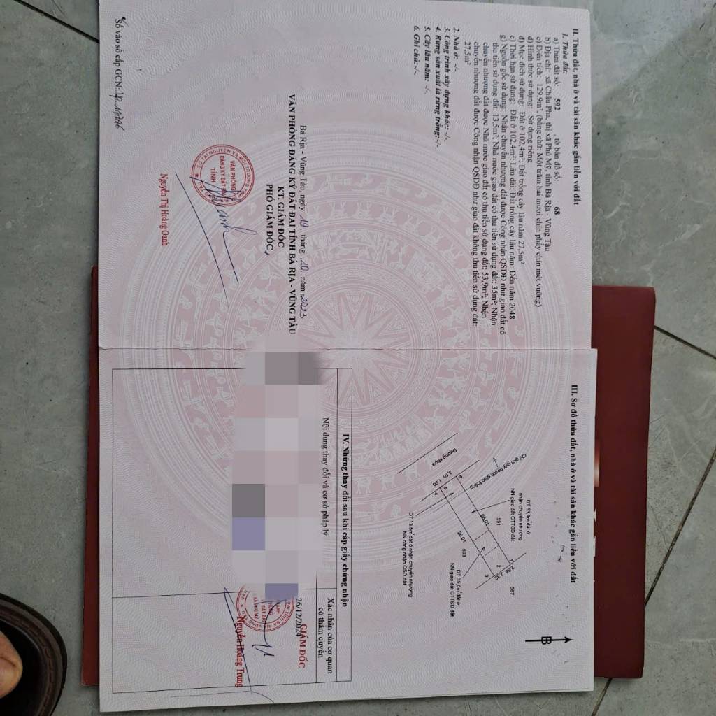 Bán đất thuộc xã Châu Pha, TP Phú Mỹ