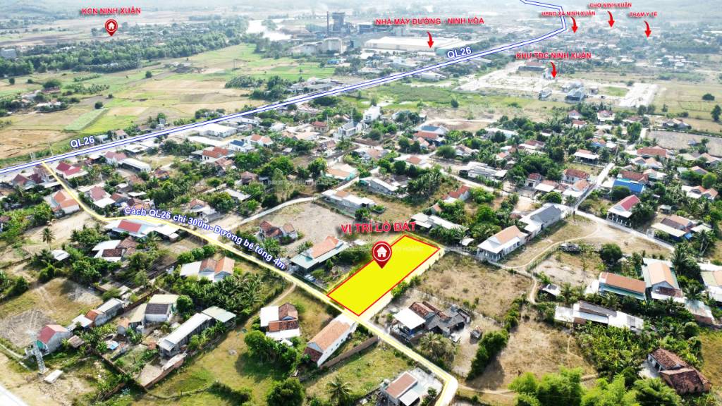 Bán lô đất giá rẻ cho quý khách hàng đầu tư tại Ninh Xuân, Ninh Hòa giá từ 420tr