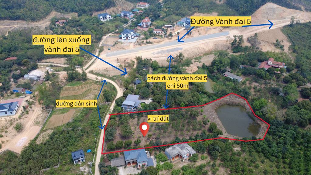 Chuyển nhượng hoa hậu nghỉ dưỡng - đất nằm trên đường lên xuống Vành Đai 5