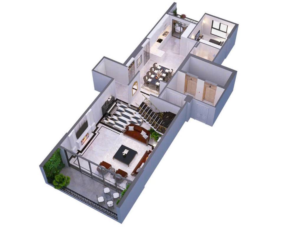 Bán căn hộ duplex Eden Garden cao cấp 251m², 3 phòng ngủ, nội thất sang trọng, sổ hồng riêng
