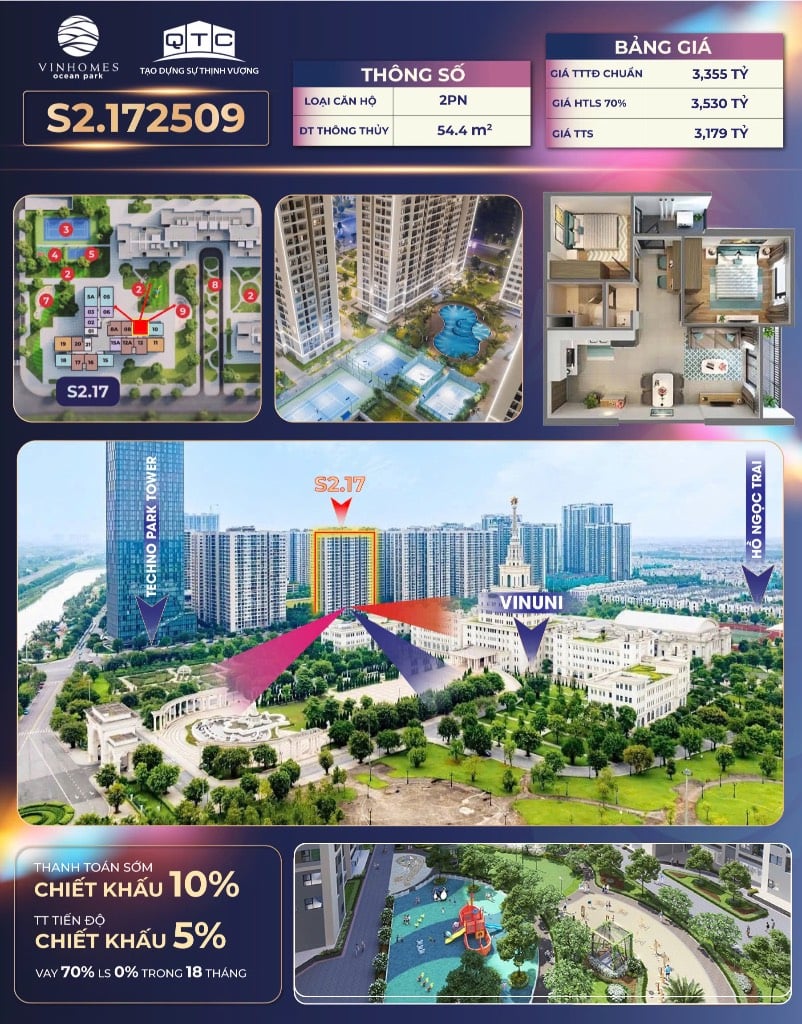 Chỉ 900 Triệu Sở Hữu Căn Hộ Full Nội Thất Vinhomes Ocean Park – Nhận Nhà Ngay