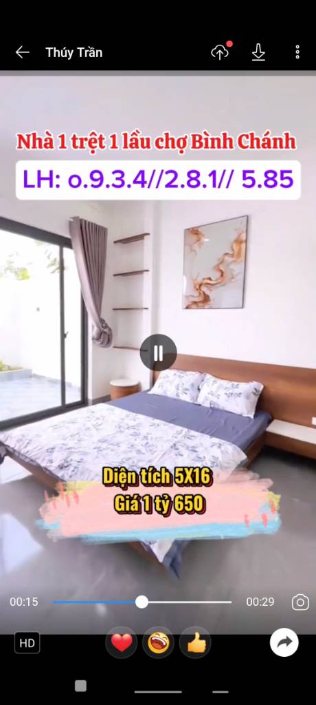 Bán nhà 1 trệt 1 lầu đường 18B, Xã Bình Chánh, giá chỉ 1.65 tỷ, sổ hồng riêng, nhà đẹp ở ngay