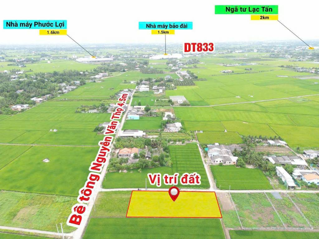 Bán nền thổ 5x25m, mặt tiền đường đan ôtô, gần Nguyễn Văn Thọ, X.Tân Trụ, Tây Ninh