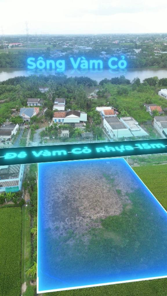 Đất thổ cư sẵn nền mặt tiền đê bao Vàm Cỏ Tây, sát đường vành đai Tân An