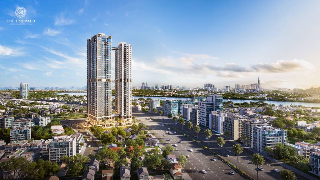 Bán căn hộ 1 PN tại chung cư The Emerald 68, view sông SG, Chỉ cần thanh toán 480tr là nhận nhà