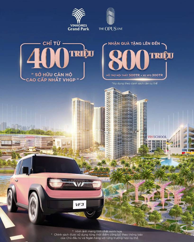 CĂN HỘ Ở TÒA TRUNG TÂM OPUS ONE - VINHOMES GRAND PARK, THỦ ĐỨC, 3PN, GIÁ 5 TỶ