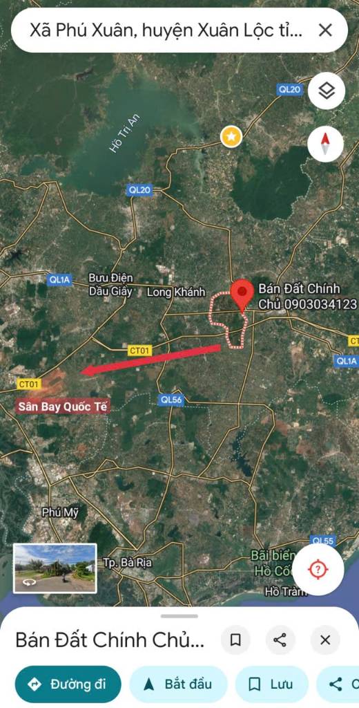 BÁN ĐẤT 3 MẶT TIỀN QUỐC LỘ 1A XUÂN LỘC ĐỒNG NAI – GẦN CHỢ SUỐI CÁT, SỔ ĐỎ, GIÁ TL