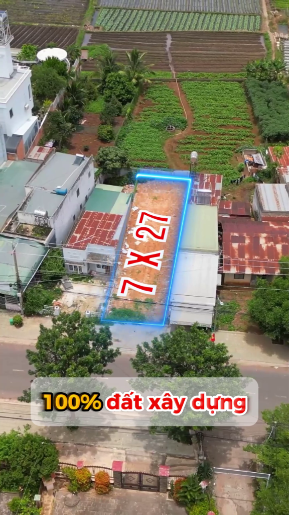 Mặt tiền kinh doanh đẹp tại Đức Trọng Diện tích: 7x27m – 100% xây dựng - Đường 15m