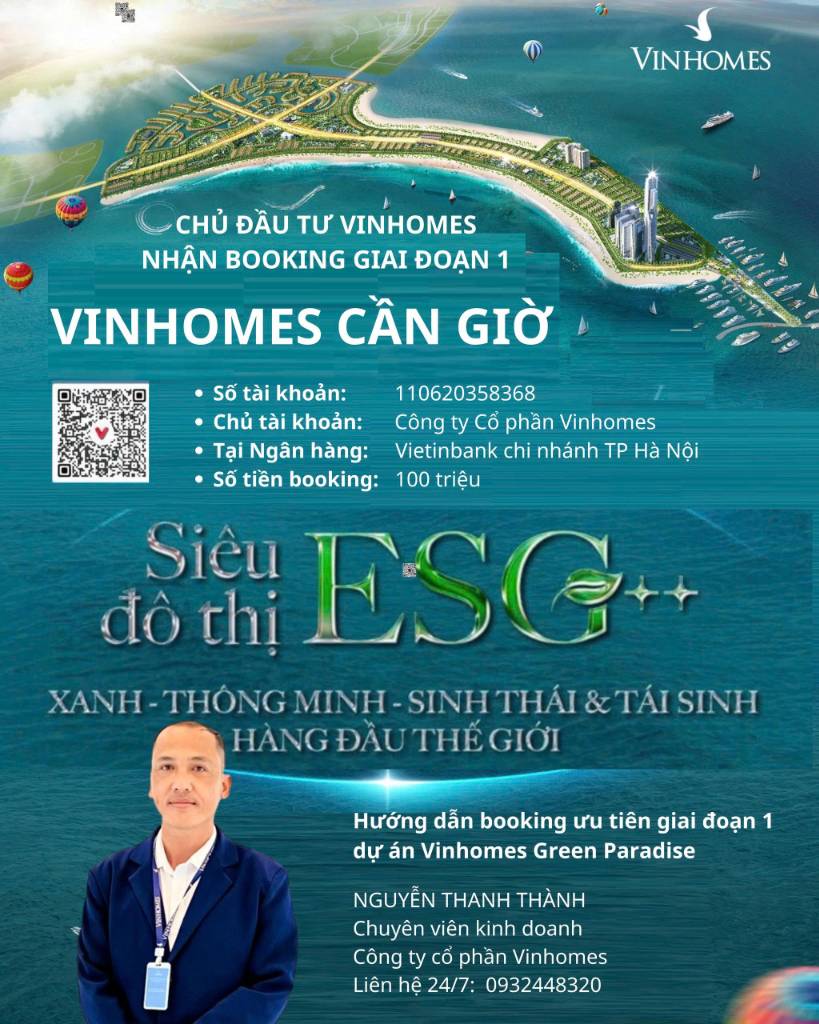 CÒN 5 SUẤT BOOKING ƯU TIÊN CHỌN CĂN ĐẸP VINHOMES PARADISE CẦN GIỜ