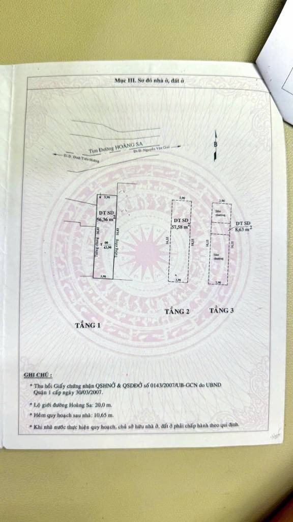 Bán nhà MT Hoàng Sa, phường Đa Kao Q1, 1T3L, 5PN5WC, có HĐ thuê 37tr/ tháng