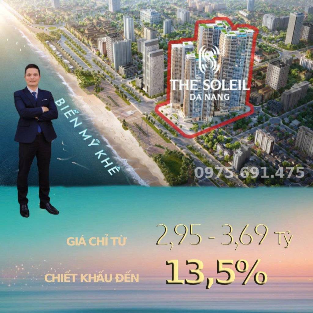Bán căn hộ studio The Soleil, view biển Mỹ Khê cực đẹp, giá mềm, full nội thất