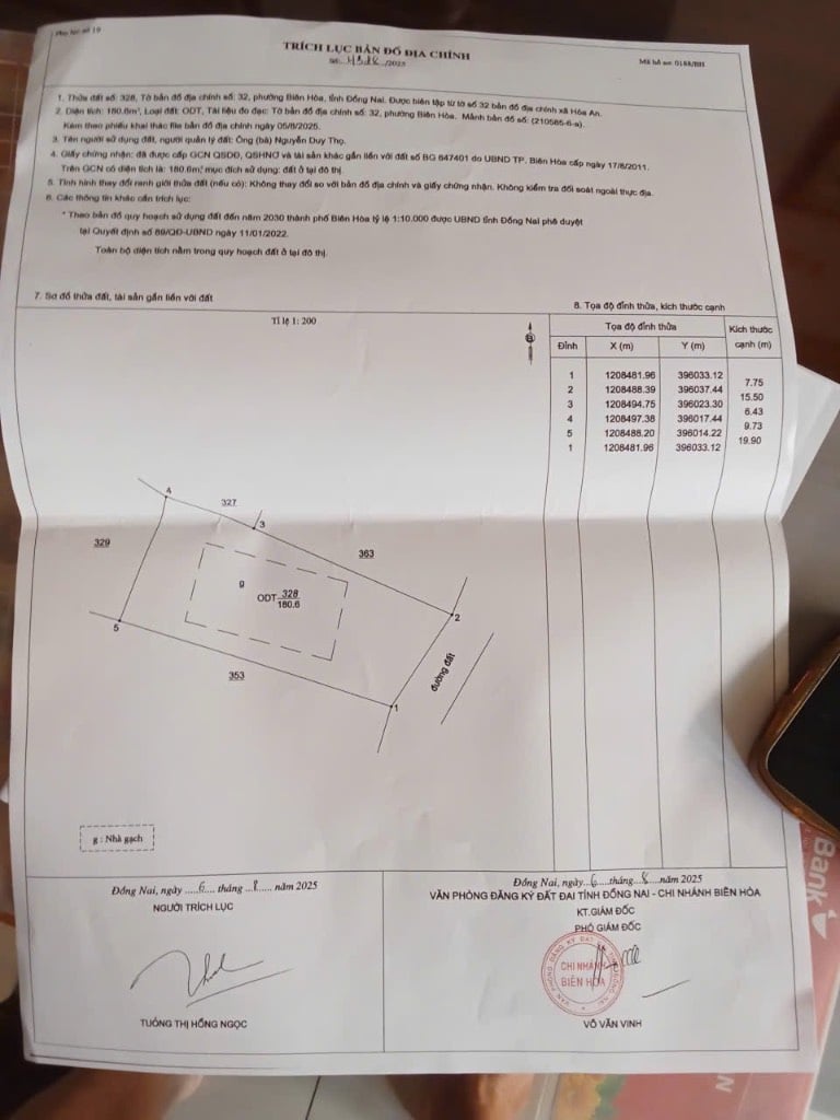 Bán nhà Hóa An, Biên Hòa, thổ cư 100%, diện tích 180.6m2, SHR