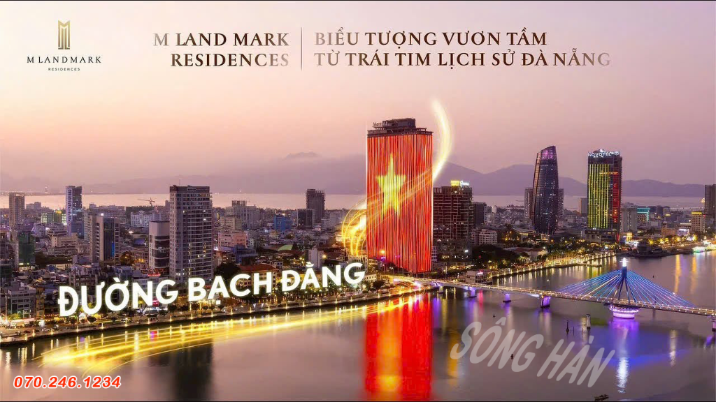 Bán căn hộ  2PN M Landmark Residence, 76,4m², view sông Hàn triệu đô, giá tốt nhất thị trường Đà Nẵng