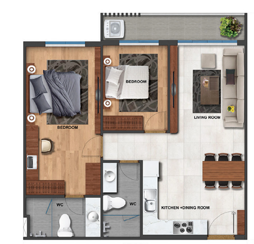 Bán căn hộ 2PN Jamila Khang Điền, Thủ Đức, full nội thất, diện tích 76m², giá 5 tỷ