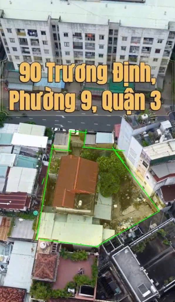 ĐẤT VÀNG 612m² MT TRƯƠNG ĐỊNH Q.3 – QH XÂY 2 HẦM 15 TẦNG. Gía bán 275 tỷ TL