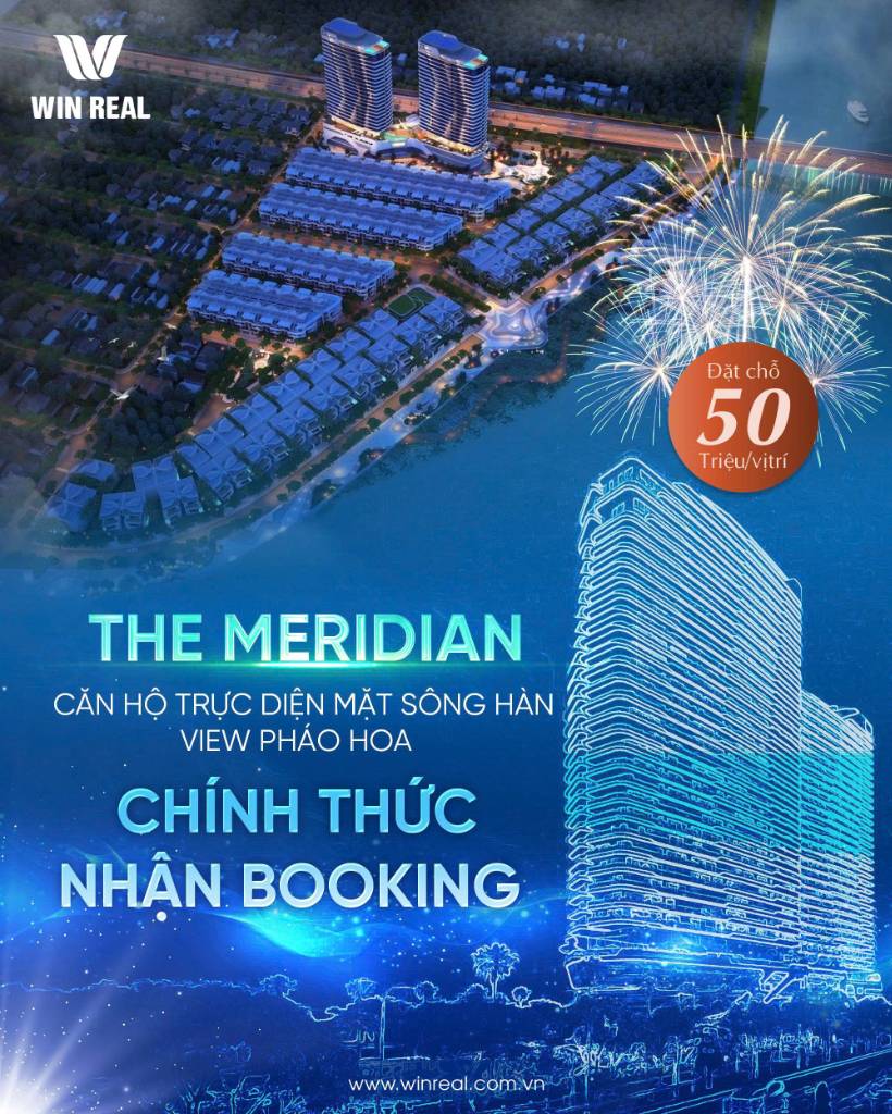 Bán căn hộ The Meridian Đà Nẵng, biểu tượng mới, view pháo hoa, booking chỉ 50 triệu