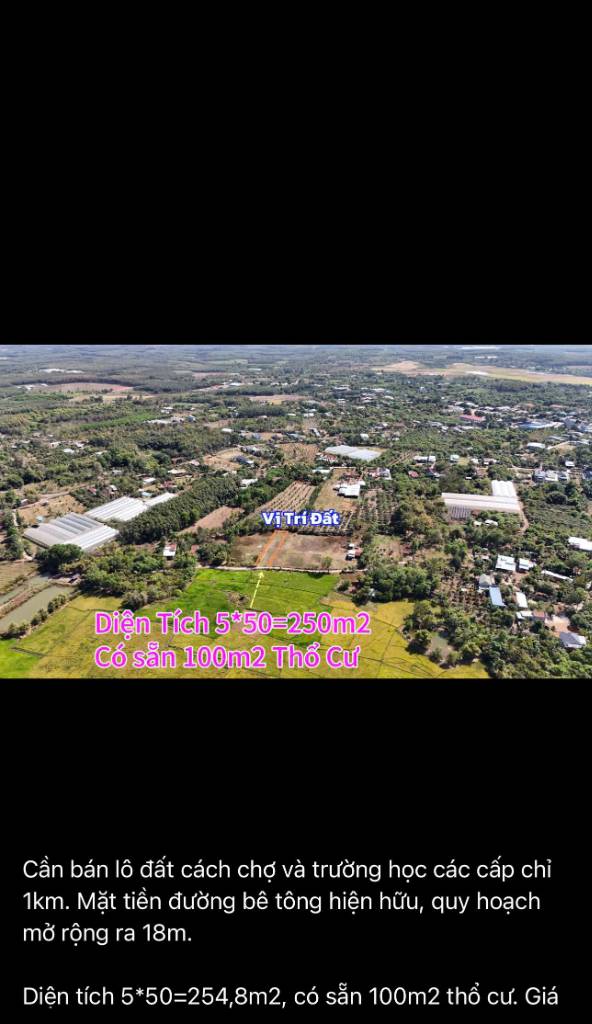 Bán đất mặt tiền tại Thanh An, Bình Phước, sổ hồng sẵn, thổ cư 100m2, đường bê tông