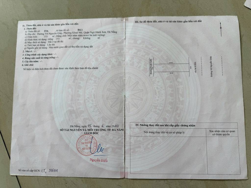 2 lô Mặt tiền Võ Nguyên Giáp 306m2 (10x30.6) Sát Ariyana, Sổ đỏ. 45 Tỷ.