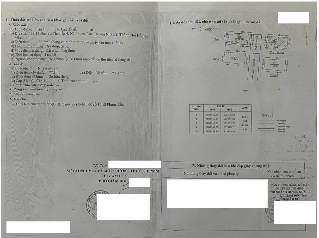 BÁN NHÀ ,ĐÀO SƯ TÍCH, NHÀ BÈ, 3 TẦNG, DIỆN TÍCH 93,6 M2, GIÁ 8,5 TỶ