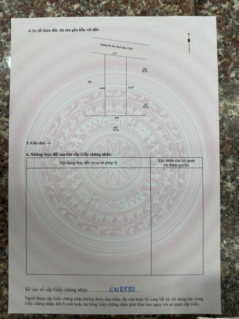 BÁN LÔ ĐẤT ĐƯỜNG BÙI HUY BÍCH, VĨNH HÒA, NGANG 4,5M, GẦN BẾN DU THUYỀN, 4 TỶ 850