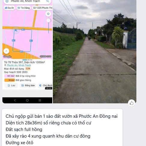 BÁN ĐẤT HÙNG VƯƠNG, PHƯỚC AN, NHƠN TRẠCH, SIỂU PHẨM 1000M2, 28M MẶT TIỀN, ĐẤT SẠCH FULL HỒNG