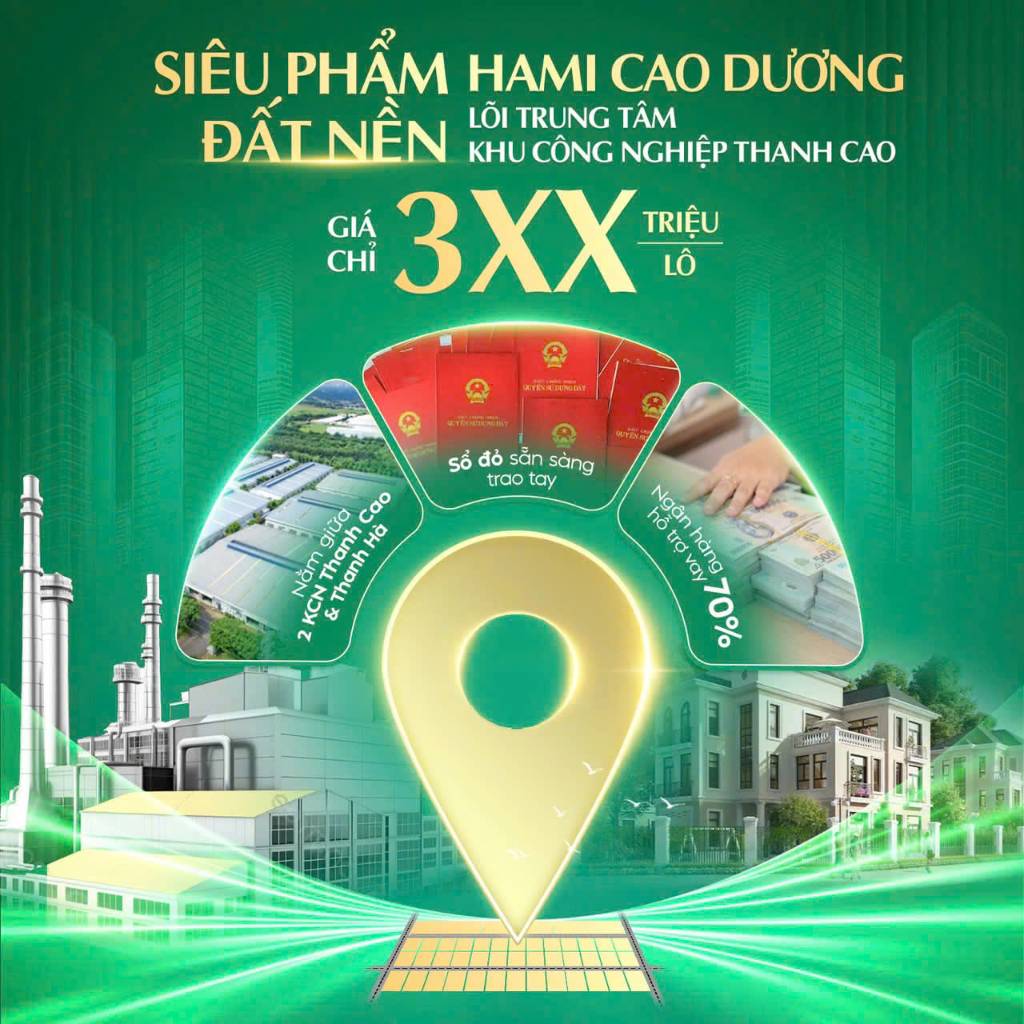 BÁN ĐẤT NỀN HAMI CAO DƯƠNG, GIÁ CHỈ 3XX TRIỆU