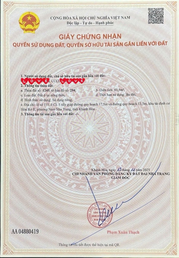 Cần bán lô đất 2 mặt tiền tại khu TĐC Hòn Rớ 2 , Phước Đồng. DT 83,5m2 , full đất ODT . Giá 5tỷ680tr