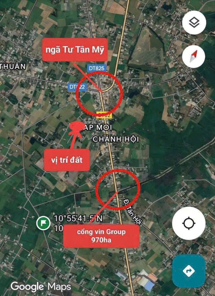 Bán đất xã Tân Mỹ, Đức Hòa, 5 lô đất thổ cư, gần Vingroup, giá 2,2 tỷ/lô