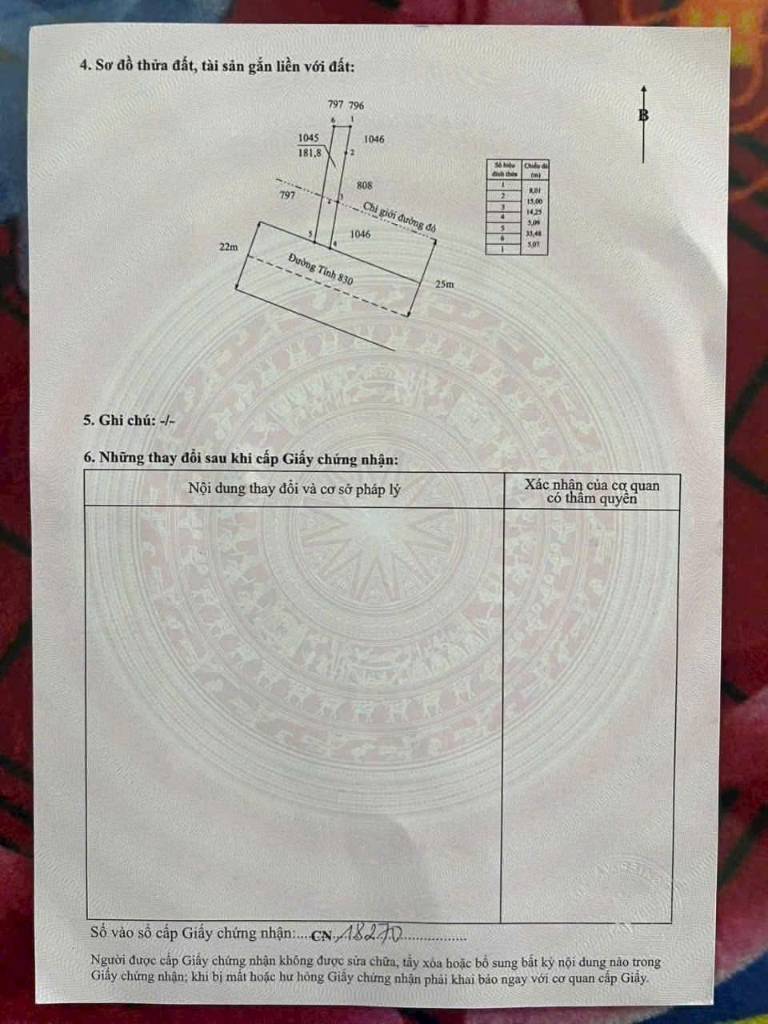 Bán đất thổ cư mặt tiền ĐT 830 xã Long Sơn , Cần Đước dt 175m2 giá 2,1 tỷ