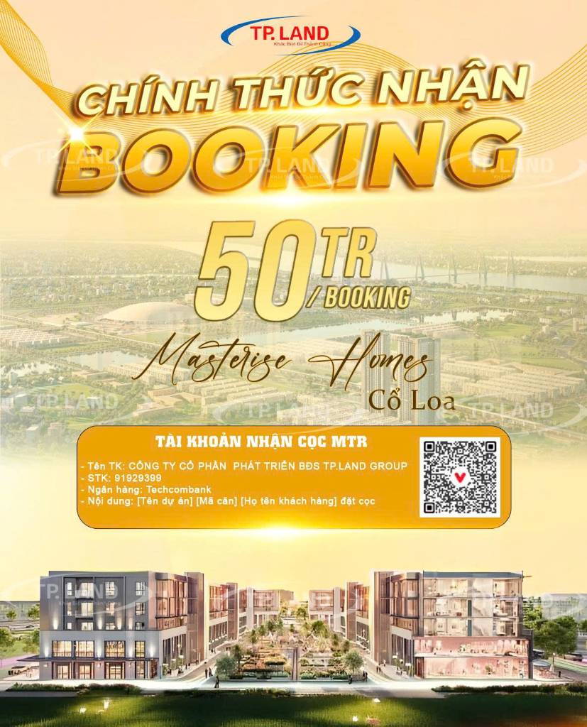 BOOKING NGAY CĂN HỘ MASTERISE HOMES CỔ LOA, SIÊU PHẨM CHỈ TỪ 50 TRIỆU