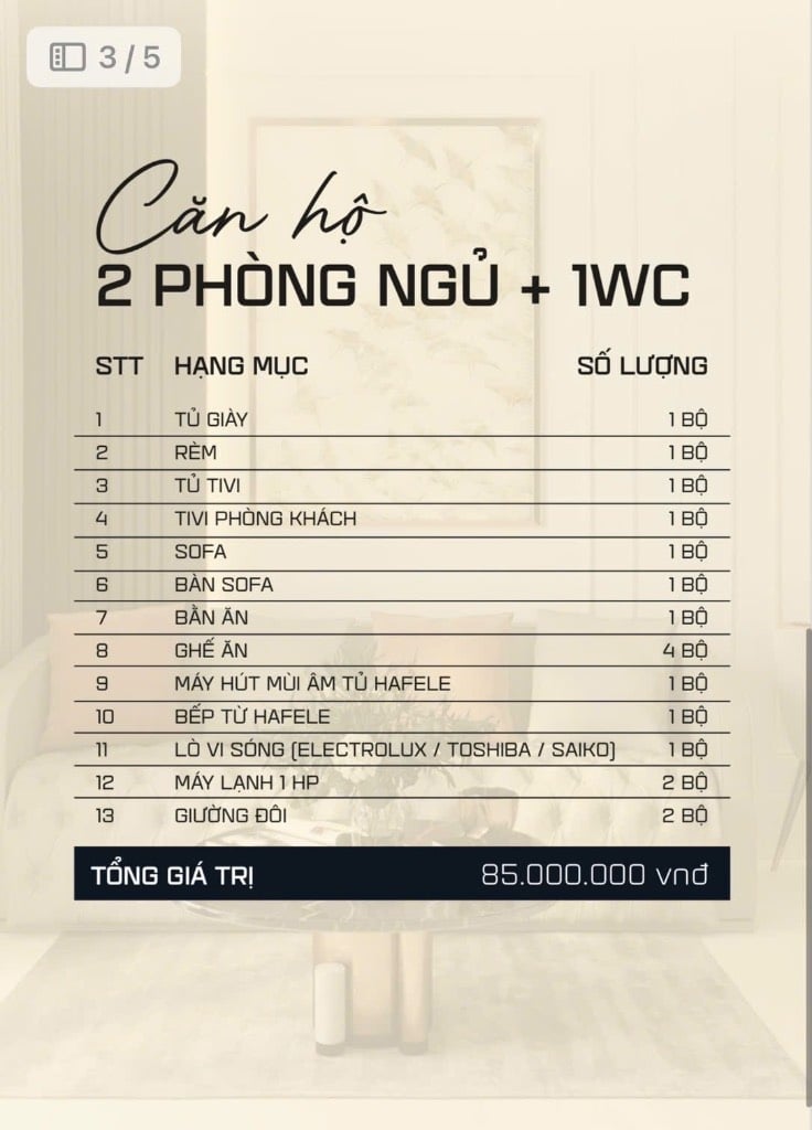 2PN1WC 43,4m2 đầy đủ nội thất 1,7 tỷ mua trực tiếp từ chủ đầu tư Tecco sau tết nhận nhà kế Aeon BD