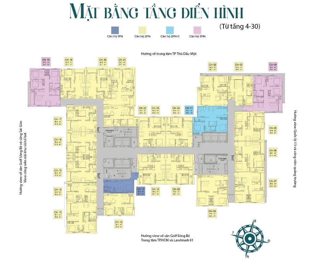 2PN1WC 43,4m2 đầy đủ nội thất 1,7 tỷ mua trực tiếp từ chủ đầu tư Tecco sau tết nhận nhà kế Aeon BD