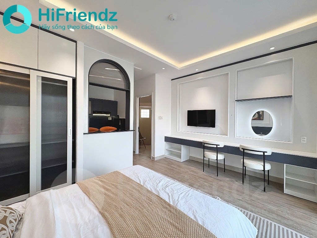 Cho thuê căn hộ Bình Thạnh, 1PN tách bếp, ngay Ngã Tư Hàng Xanh, 35m2, ở 2,3 người thoải mái