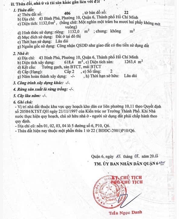 Bán nhà số 43 Bình Phú, Quận 6, MT đường 28 và đường 30, 3 mặt tiền, gần Siêu thị Metro Bình Phú cũ