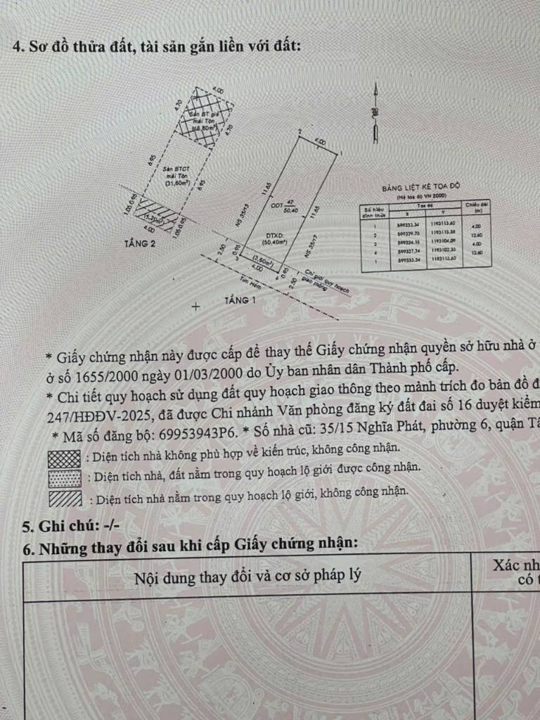 Bán nhà 35/15 Nghĩa Phát, Tân Bình, 6,9 tỷ, hẻm 4m, 4x13m, trệt lầu nhà đẹp