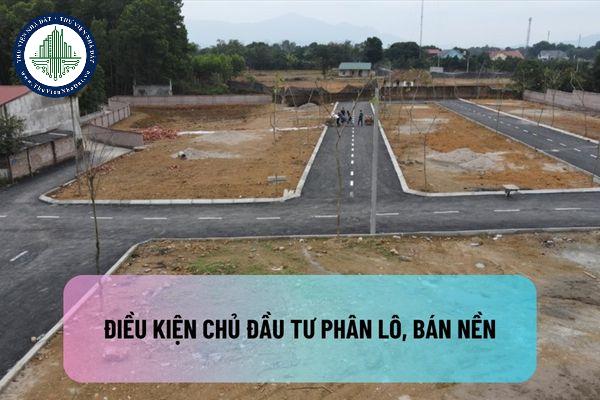 Điều kiện chủ đầu tư phân lô, bán nền từ 01/8/2024 trong dự án bất động sản là gì?