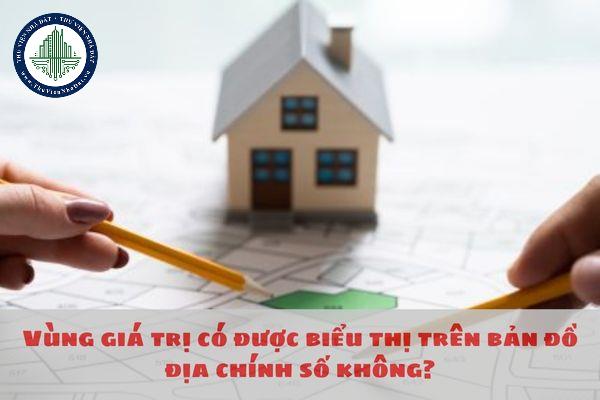 Vùng giá trị có được biểu thị trên bản đồ địa chính số không?