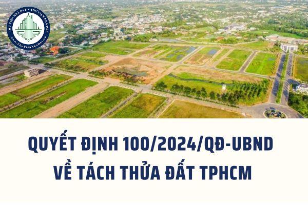 Quyết định 100/2024/QĐ-UBND về tách thửa đất TPHCM