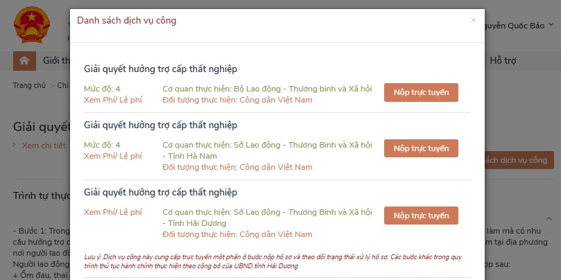  nộp hồ sơ trợ cấp thất nghiệp online mới nhất