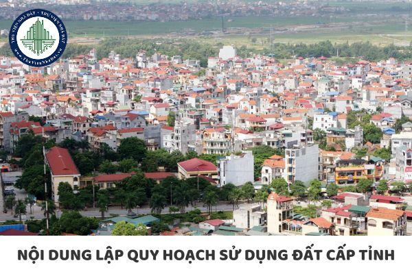 Nội dung lập quy hoạch sử dụng đất cấp tỉnh bao gồm gì? Hệ thống bản đồ, xây dựng và cập nhật dữ liệu quy hoạch sử dụng đất cấp tỉnh ra sao?