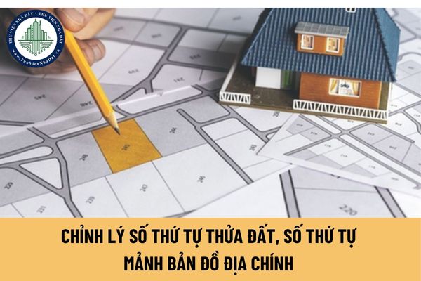 Chỉnh lý số thứ tự thửa đất, số thứ tự mảnh bản đồ địa chính được quy định ra sao?