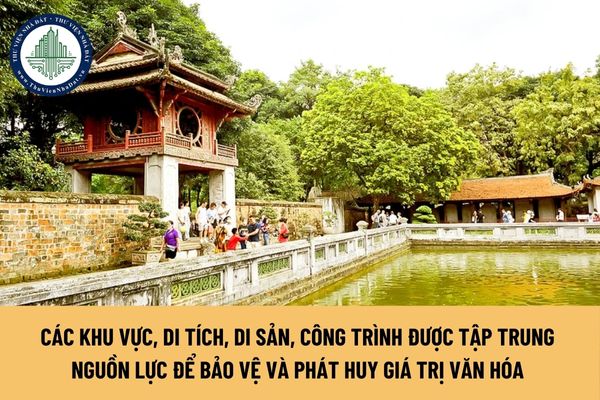 Các khu vực, di tích, di sản, công trình được tập trung nguồn lực để bảo vệ và phát huy giá trị văn hóa từ ngày 01/01/2025